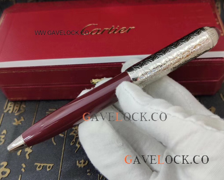 New Cartier Roadster Red Silver Ballpoint Pen AAA